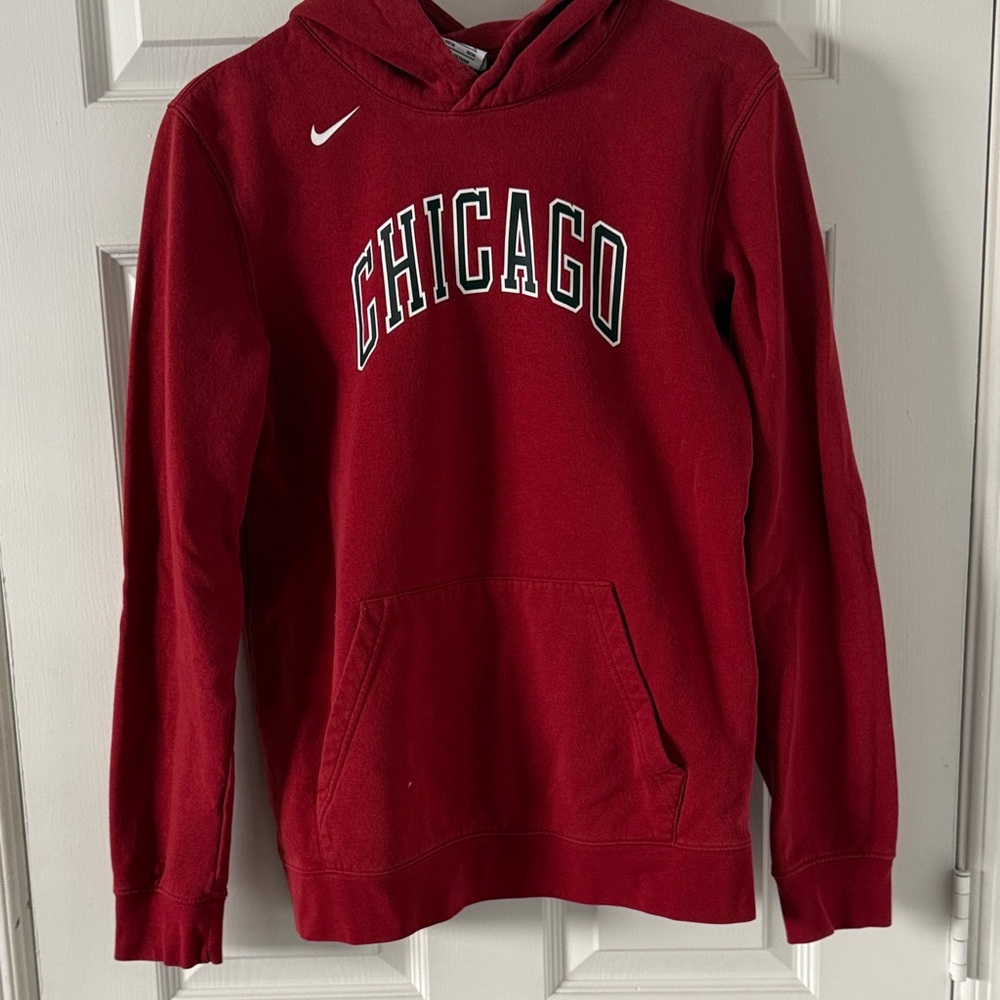 Nike Red Hoodie with Chicago Text Kids XL (18-20)